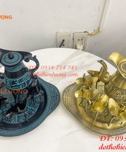 Bộ Ấm Chén Rượu 3 Chân Tần Thủy Hoàng Bằng Đồng