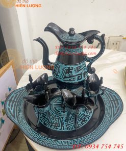 Bộ Ấm Chén Rượu 3 Chân Tần Thủy Hoàng Bằng Đồng