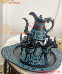 Bộ Ấm Chén Rượu 3 Chân Tần Thủy Hoàng Bằng Đồng