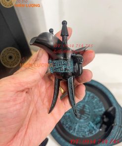 Bộ Ấm Chén Rượu 3 Chân Tần Thủy Hoàng Bằng Đồng
