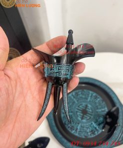 Bộ Ấm Chén Rượu 3 Chân Tần Thủy Hoàng Bằng Đồng