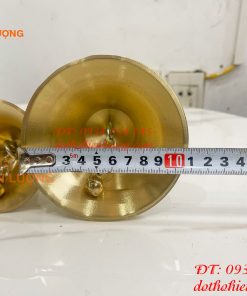 Chuông Lắc Cầm Tay Cán Gỗ Bằng Đồng