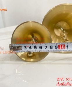Chuông Lắc Cầm Tay Cán Gỗ Bằng Đồng