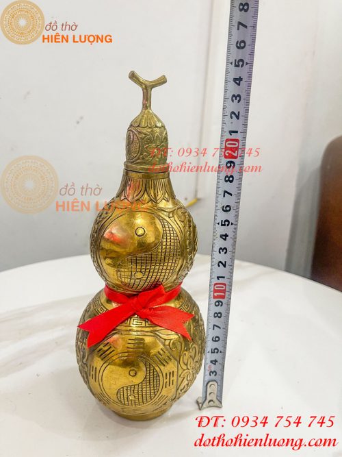 Hồ Lô Bát Quái Cao 25cm Bằng Đồng Phong Thủy