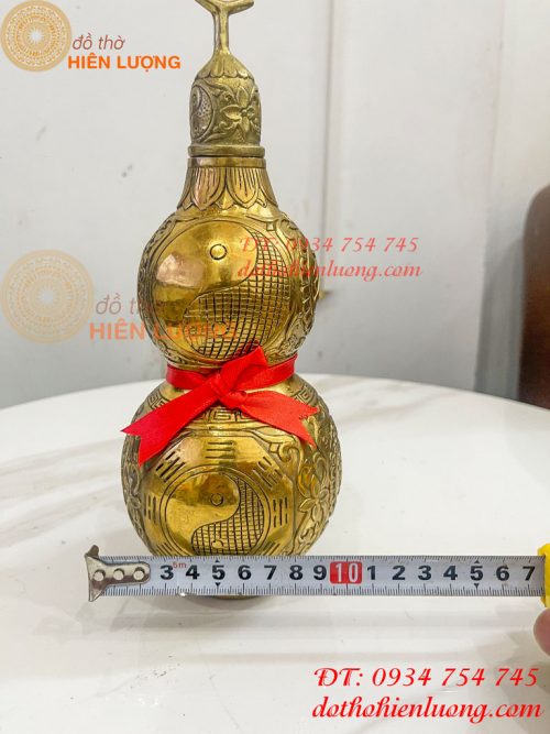 Hồ Lô Bát Quái Cao 25cm Bằng Đồng Phong Thủy