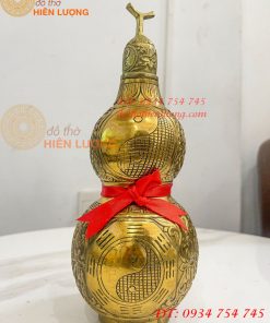 Hồ Lô Bát Quái Cao 25cm Bằng Đồng Phong Thủy