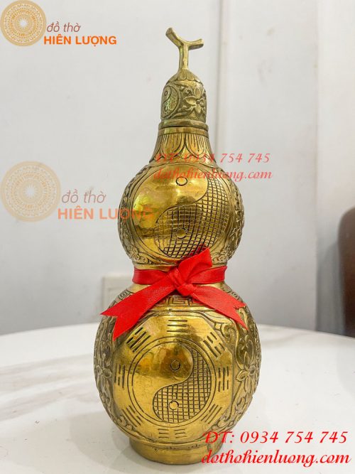 Hồ Lô Bát Quái Cao 25cm Bằng Đồng Phong Thủy