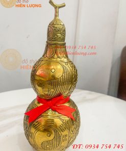 Hồ Lô Bát Quái Cao 25cm Bằng Đồng Phong Thủy