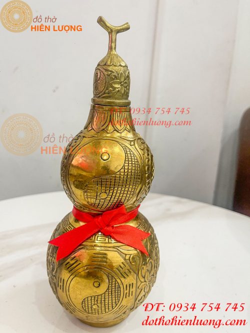 Hồ Lô Bát Quái Cao 25cm Bằng Đồng Phong Thủy