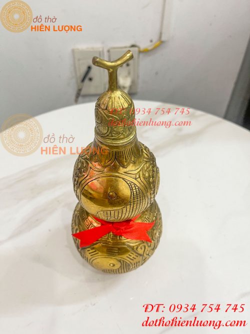 Hồ Lô Bát Quái Cao 25cm Bằng Đồng Phong Thủy