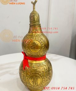 Hồ Lô Bát Quái Cao 25cm Bằng Đồng Phong Thủy