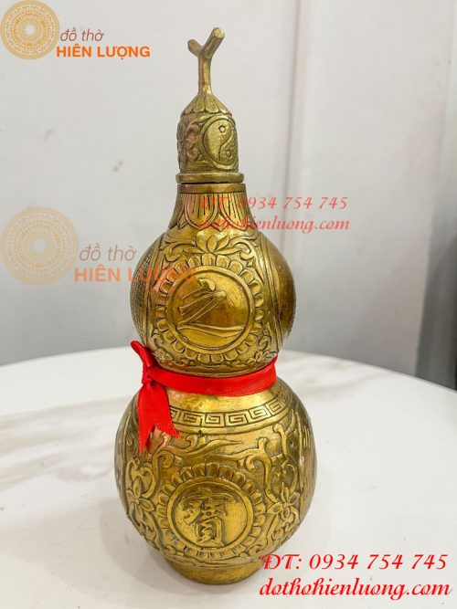 Hồ Lô Bát Quái Cao 25cm Bằng Đồng Phong Thủy