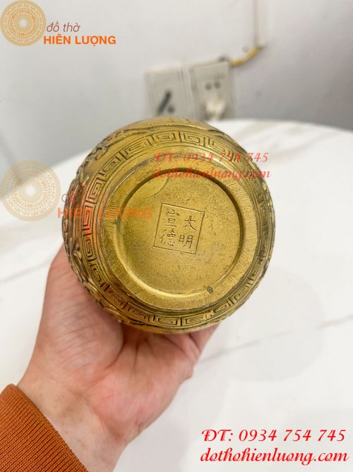 Hồ Lô Bát Quái Cao 25cm Bằng Đồng Phong Thủy