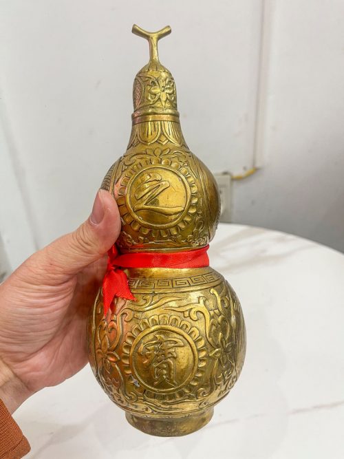 Hồ Lô Bát Quái Cao 25cm Bằng Đồng Phong Thủy