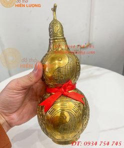 Hồ Lô Bát Quái Cao 25cm Bằng Đồng Phong Thủy