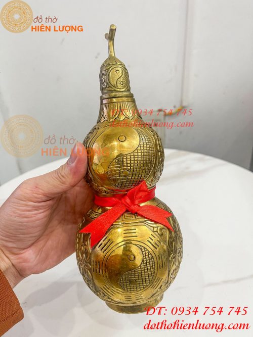 Hồ Lô Bát Quái Cao 25cm Bằng Đồng Phong Thủy