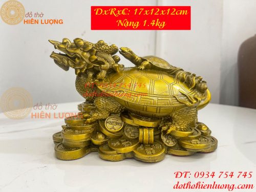 Tượng Long Quy Cõng Con Trấn Trạch Bằng Đồng Phong Thủy