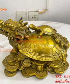 Tượng Long Quy Cõng Con Trấn Trạch Bằng Đồng Phong Thủy