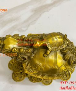 Tượng Long Quy Cõng Con Trấn Trạch Bằng Đồng Phong Thủy