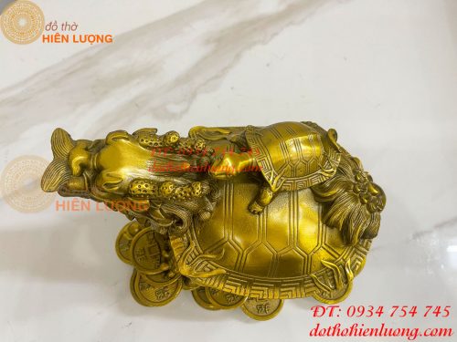 Tượng Long Quy Cõng Con Trấn Trạch Bằng Đồng Phong Thủy