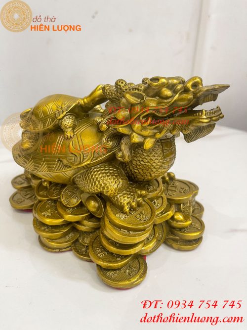 Tượng Long Quy Cõng Con Trấn Trạch Bằng Đồng Phong Thủy