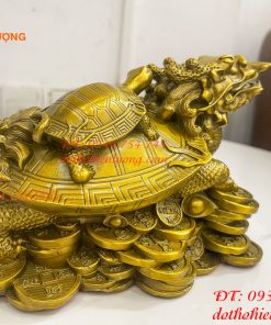 Tượng Long Quy Cõng Con Trấn Trạch Bằng Đồng Phong Thủy