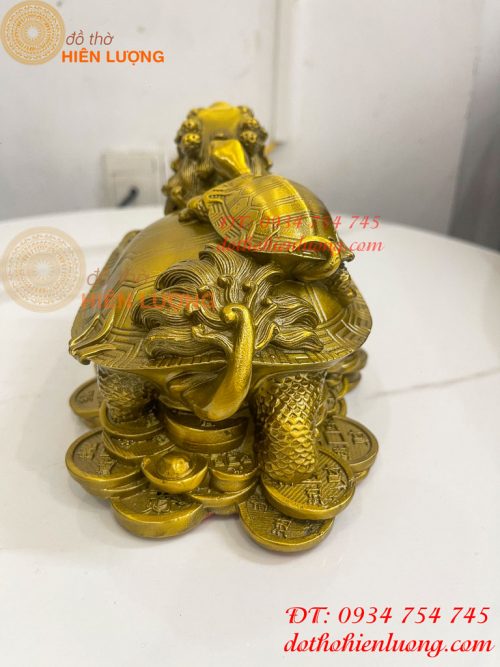 Tượng Long Quy Cõng Con Trấn Trạch Bằng Đồng Phong Thủy