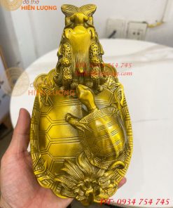 Tượng Long Quy Cõng Con Trấn Trạch Bằng Đồng Phong Thủy