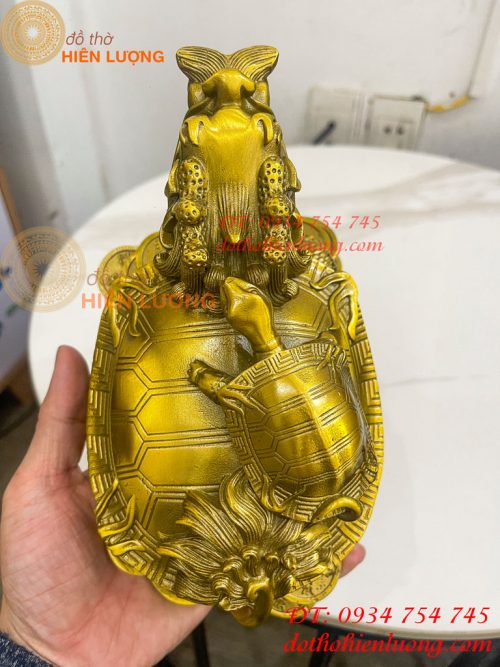 Tượng Long Quy Cõng Con Trấn Trạch Bằng Đồng Phong Thủy