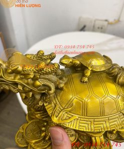 Tượng Long Quy Cõng Con Trấn Trạch Bằng Đồng Phong Thủy