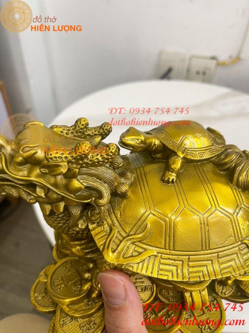 Tượng Long Quy Cõng Con Trấn Trạch Bằng Đồng Phong Thủy