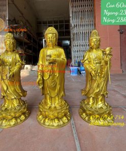 Bộ Tam Thánh Đứng Cao 60cm Bằng Đồng Nặng 28kg