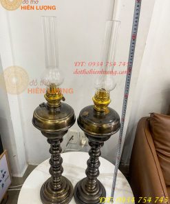 Đèn Dầu Pháp Cổ Bằng Đồng Cao 85cm Cả Bóng