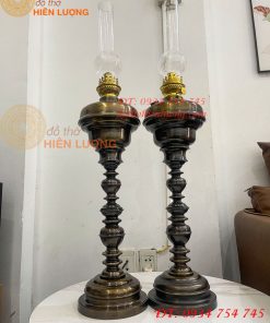 Đèn Dầu Pháp Cổ Bằng Đồng Cao 85cm Cả Bóng