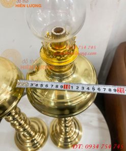 Đèn Dầu Pháp Cổ Bằng Đồng Cao 85cm Cả Bóng