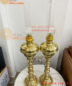 Đèn Dầu Pháp Cổ Bằng Đồng Cao 85cm Cả Bóng