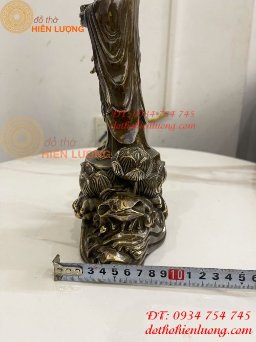 Tượng Phật Thích Ca Đứng Đài Sen Bằng Đồng Hun Cao 30cm