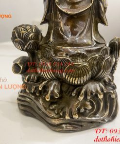 Tượng Phật Thích Ca Đứng Đài Sen Bằng Đồng Hun Cao 30cm