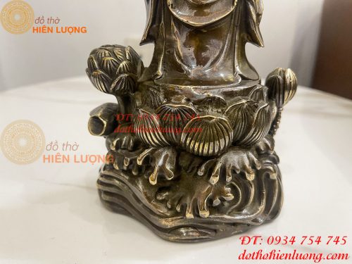 Tượng Phật Thích Ca Đứng Đài Sen Bằng Đồng Hun Cao 30cm