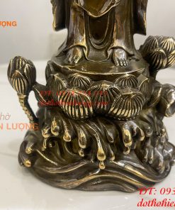 Tượng Phật Thích Ca Đứng Đài Sen Bằng Đồng Hun Cao 30cm
