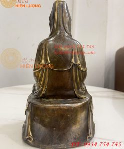 Tượng Phật Bà Quan Âm Tống Tử Bằng Đồng Hun Cao 21cm