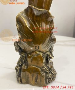 Tượng Quan Âm Tống Tử Đứng Bằng Đồng Hun Cao 26cm