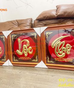 Bộ Tranh Phúc Lộc Thọ 57x57cm Bằng Đồng Tiếng Việt Treo Tường
