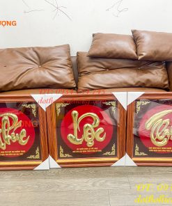 Bộ Tranh Phúc Lộc Thọ 57x57cm Bằng Đồng Tiếng Việt Treo Tường