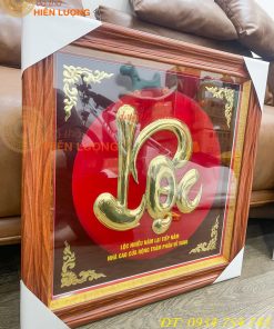 Tranh Chữ Lộc 57x57cm Bằng Đồng Treo Tường