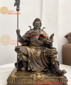 Tượng Quan Công Ngồi Ghế Hổ Đọc Sách Cao 30cm