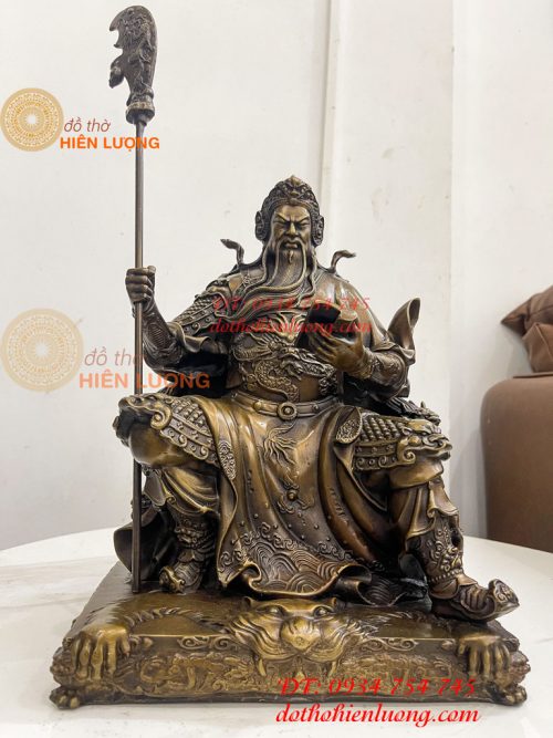 Tượng Quan Công Ngồi Ghế Hổ Đọc Sách Cao 30cm