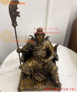 Tượng Quan Công Ngồi Ghế Hổ Đọc Sách Cao 30cm