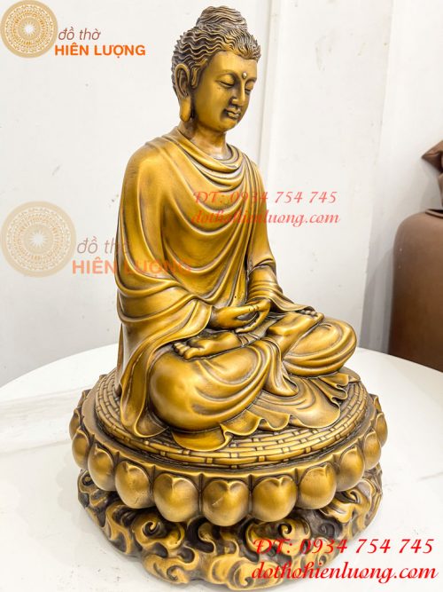 Tượng Đức Bổn Sư Thích Ca Mâu Ni Phật Bằng Đồng Cao 37cm