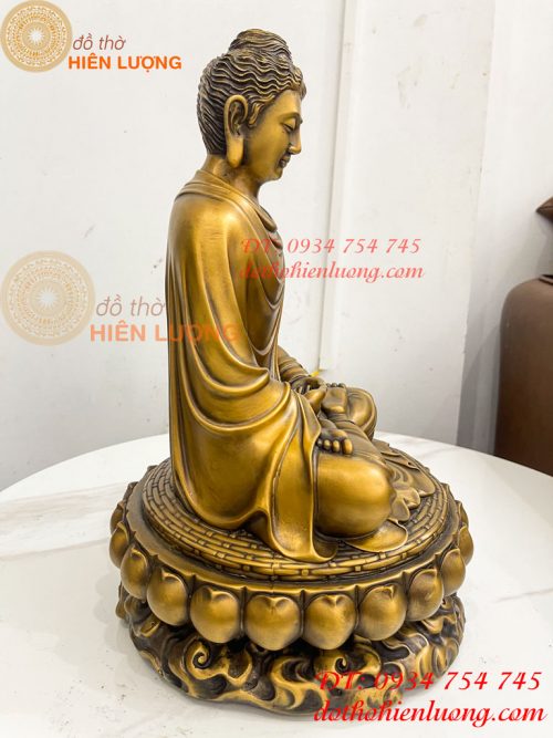 Tượng Đức Bổn Sư Thích Ca Mâu Ni Phật Bằng Đồng Cao 37cm
